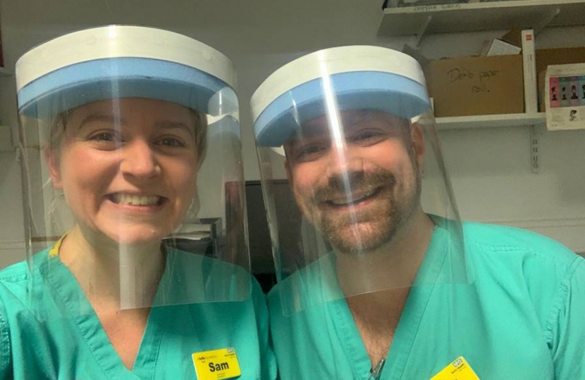 Nurses in visors